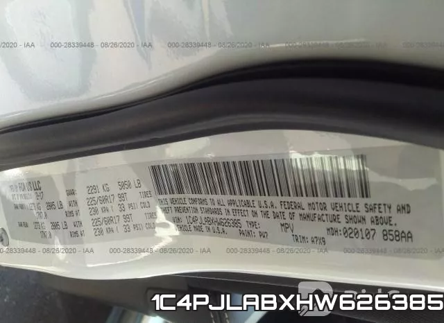 1C4PJLABXHW626385 фото 10