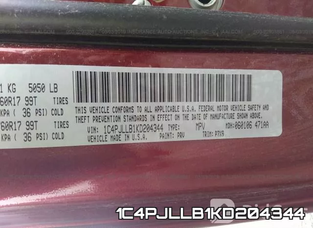 1C4PJLLB1KD204344 фото 10