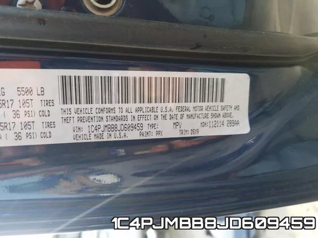 1C4PJMBB8JD609459 фото 2
