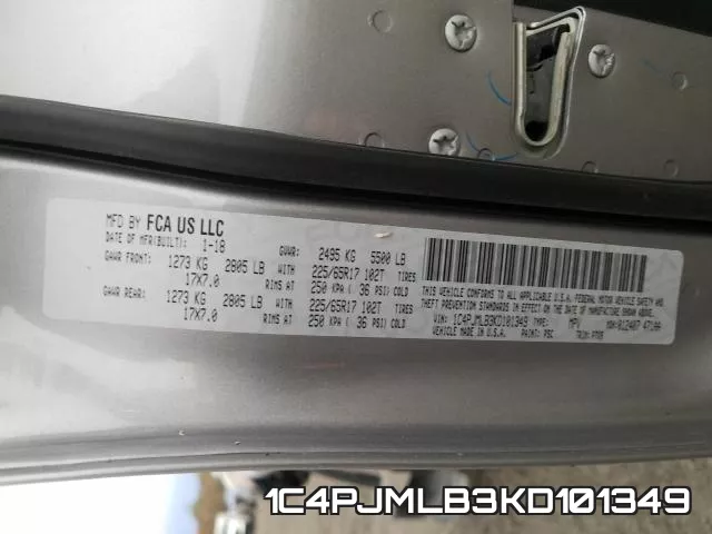 1C4PJMLB3KD101349 фото 2