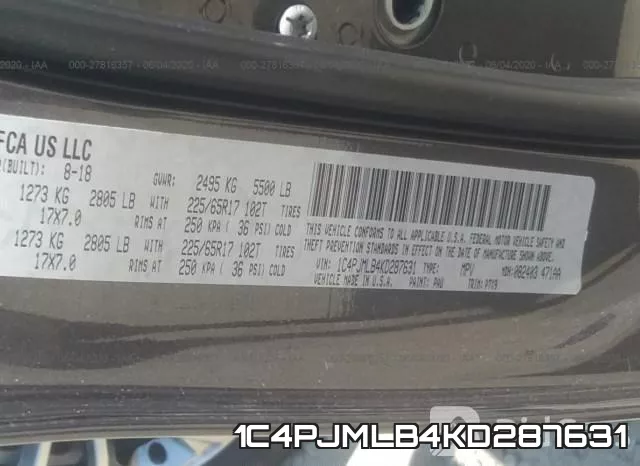 1C4PJMLB4KD287631 фото 10