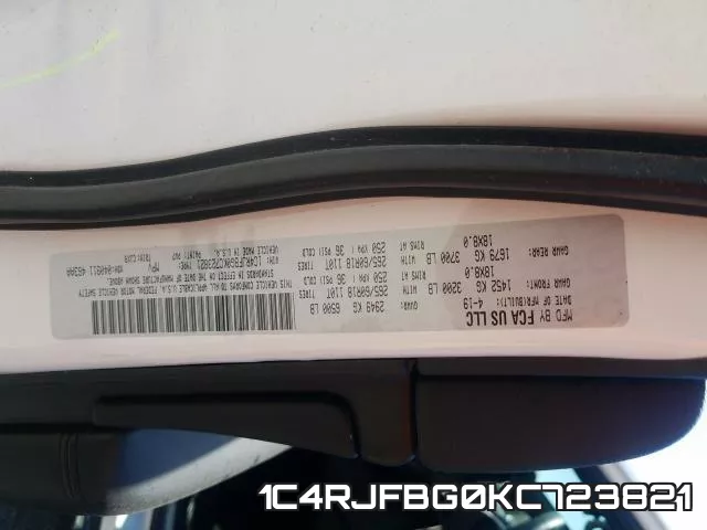 1C4RJFBG0KC723821 фото 2