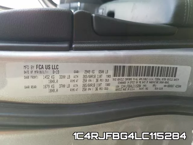 1C4RJFBG4LC115284 фото 2