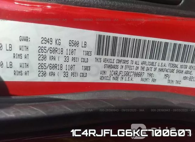1C4RJFLG6KC700607 фото 10