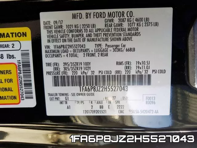 1FA6P8JZ2H5527043 фото 2
