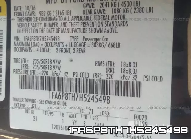 1FA6P8TH7H5245498 фото 10