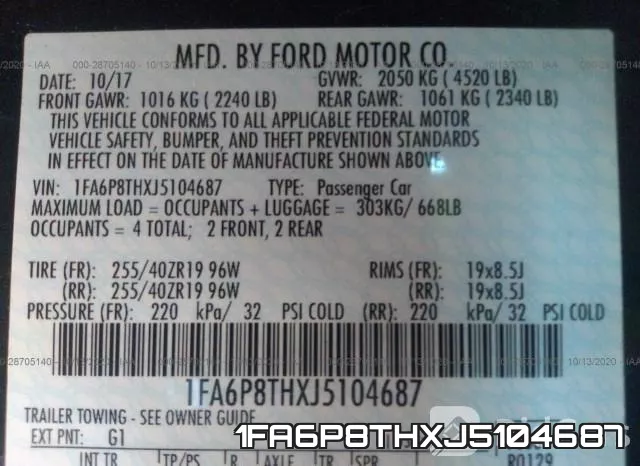 1FA6P8THXJ5104687 фото 10