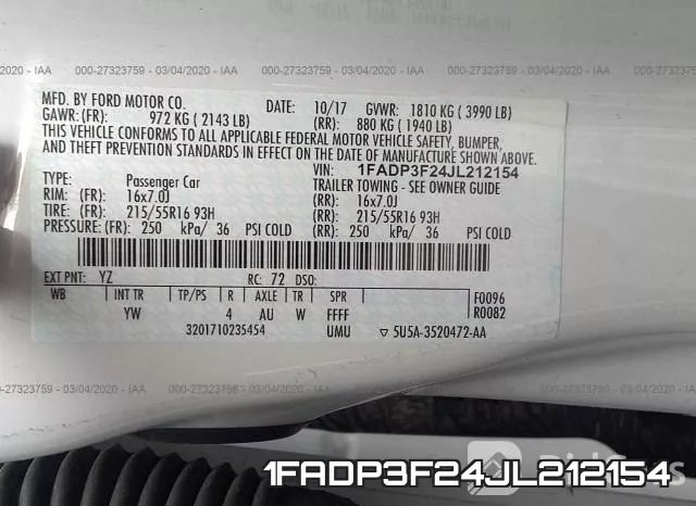1FADP3F24JL212154 фото 10