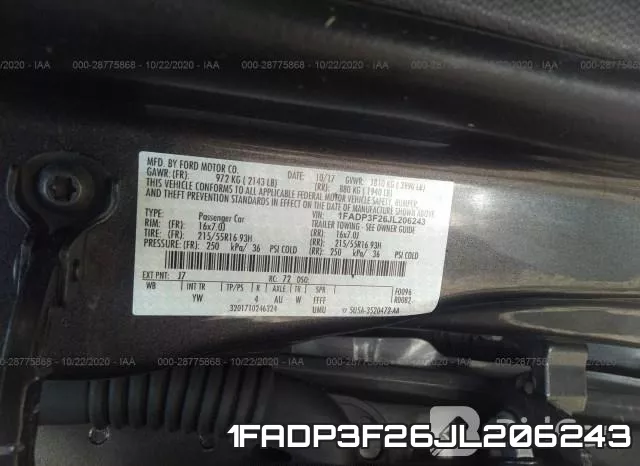 1FADP3F26JL206243 фото 10