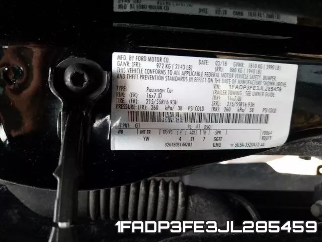 1FADP3FE3JL285459 фото 2
