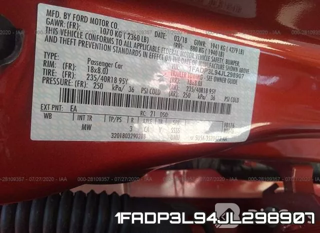 1FADP3L94JL298907 фото 10