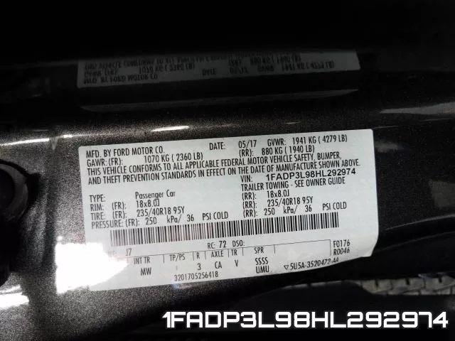 1FADP3L98HL292974 фото 2