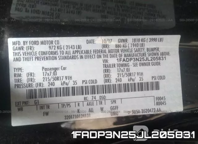 1FADP3N25JL205831 фото 10