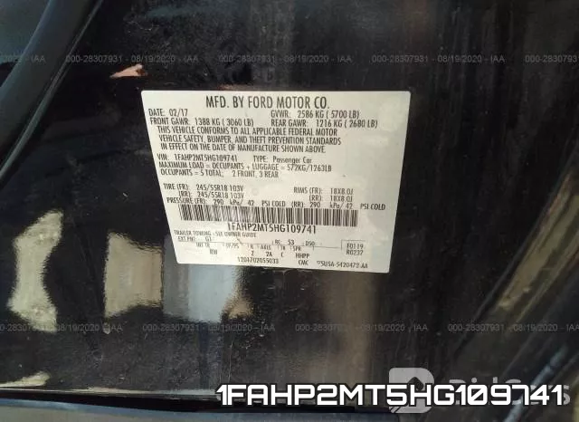 1FAHP2MT5HG109741 фото 10