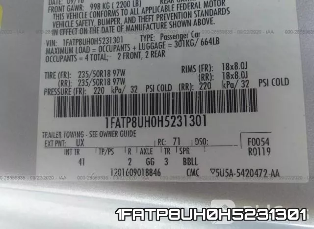 1FATP8UH0H5231301 фото 10