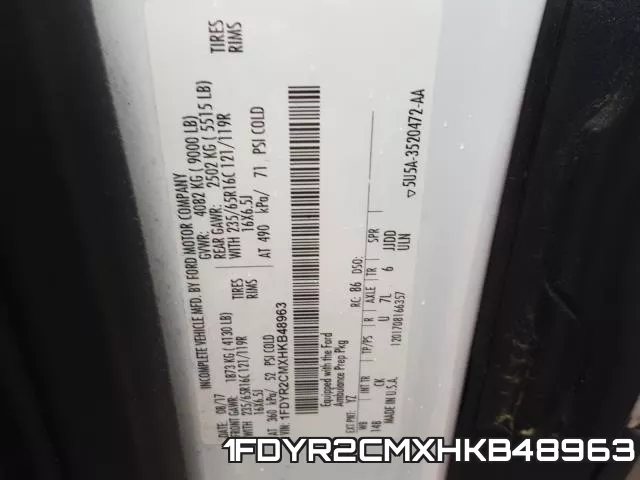1FDYR2CMXHKB48963 фото 2