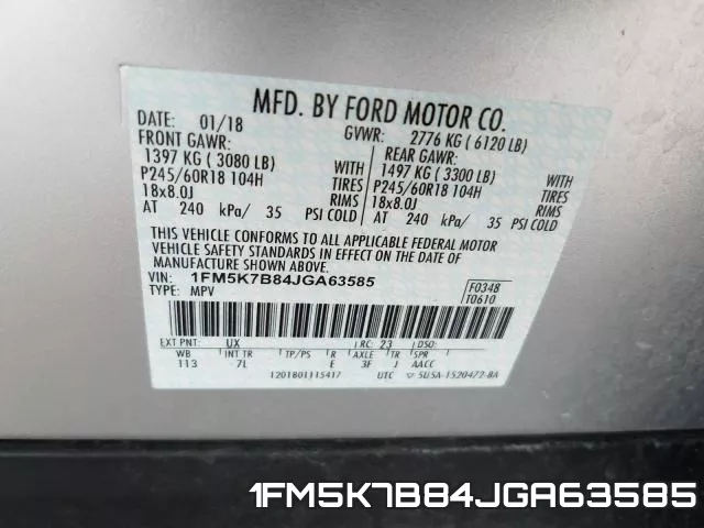 1FM5K7B84JGA63585 фото 2