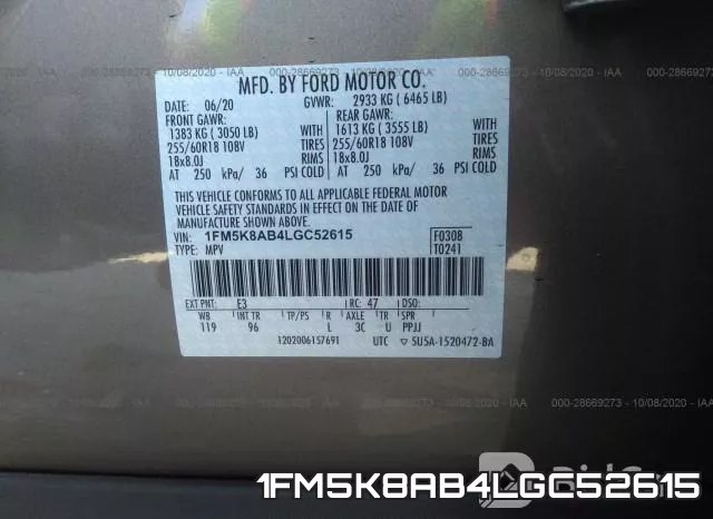 1FM5K8AB4LGC52615 фото 10