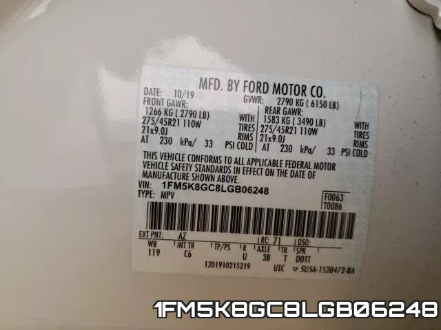 1FM5K8GC8LGB06248 фото 2