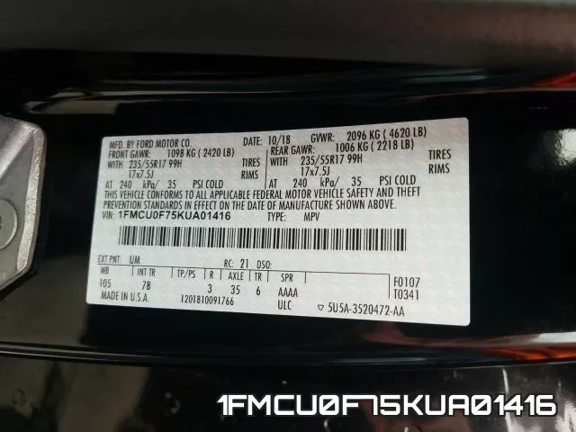 1FMCU0F75KUA01416 фото 2