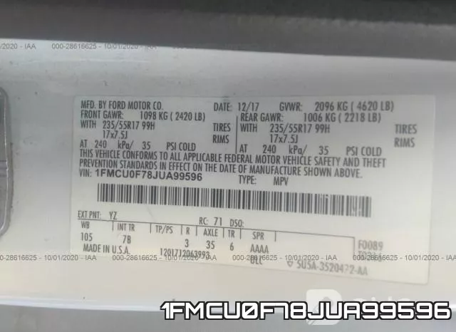 1FMCU0F78JUA99596 фото 10