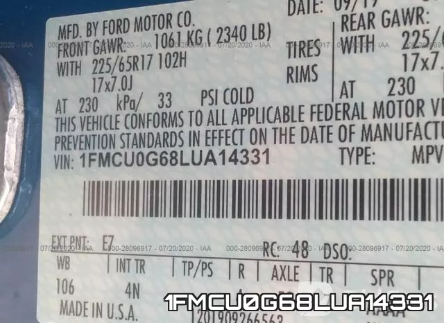 1FMCU0G68LUA14331 фото 10
