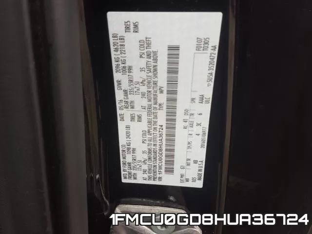 1FMCU0GD8HUA36724 фото 2