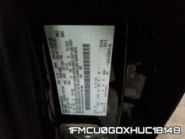 1FMCU0GDXHUC18148 фото 2