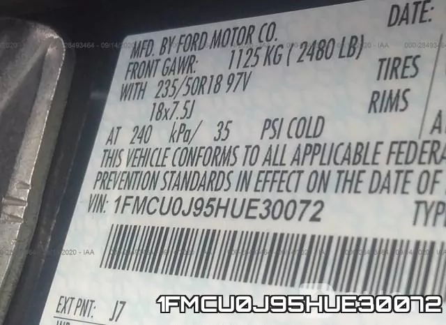 1FMCU0J95HUE30072 фото 10