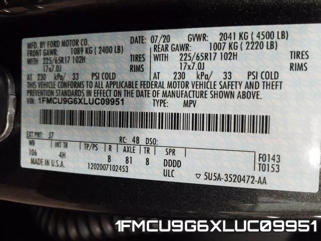 1FMCU9G6XLUC09951 фото 2