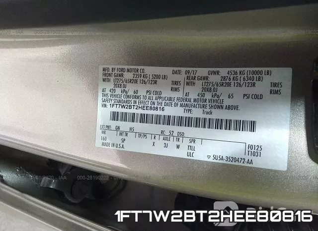 1FT7W2BT2HEE80816 фото 9