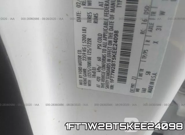 1FT7W2BT5KEE24098 фото 10