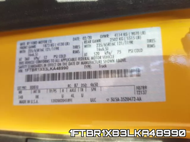 1FTBR1X83LKA48990 фото 2