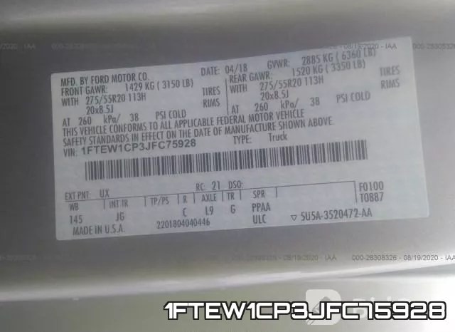 1FTEW1CP3JFC75928 фото 10