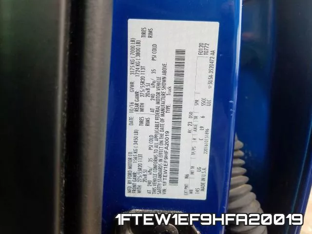 1FTEW1EF9HFA20019 фото 2
