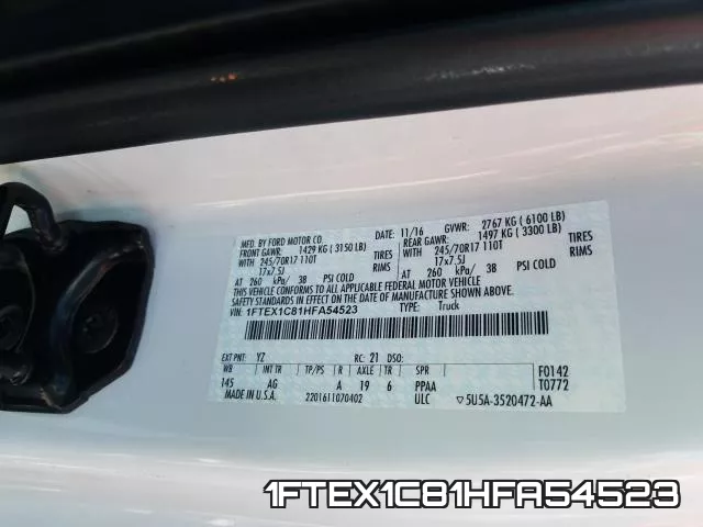 1FTEX1C81HFA54523 фото 2