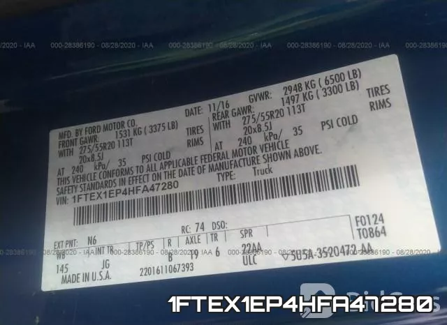 1FTEX1EP4HFA47280 фото 10