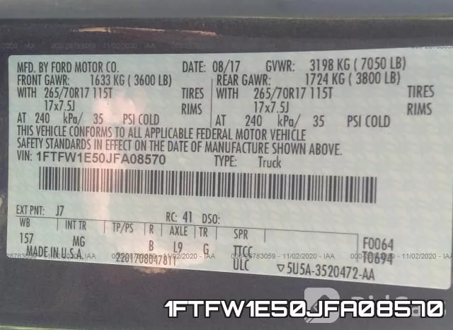 1FTFW1E50JFA08570 фото 10