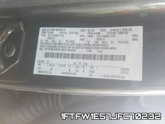 1FTFW1E57JFC70232 фото 2