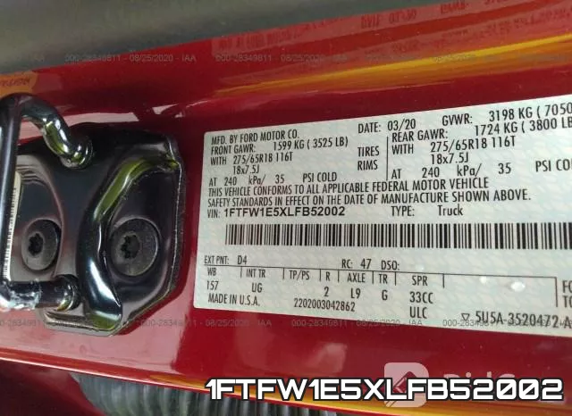 1FTFW1E5XLFB52002 фото 10