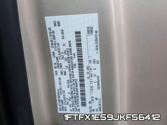 1FTFX1E59JKF56412 фото 2
