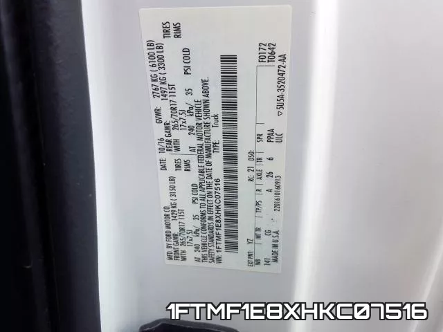 1FTMF1E8XHKC07516 фото 2