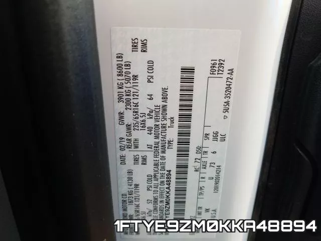 1FTYE9ZM0KKA48894 фото 2