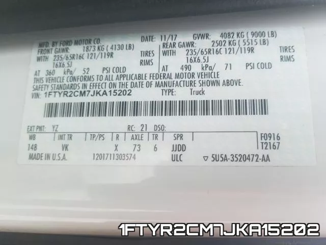 1FTYR2CM7JKA15202 фото 2