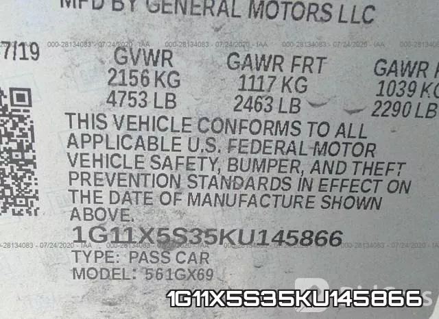 1G11X5S35KU145866 фото 10