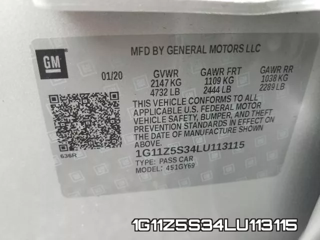 1G11Z5S34LU113115 фото 2