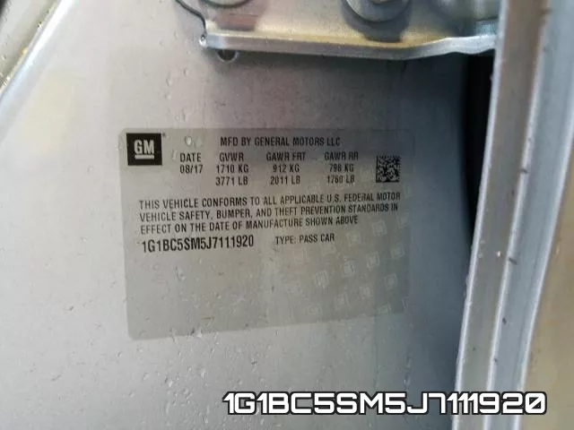 1G1BC5SM5J7111920 фото 2