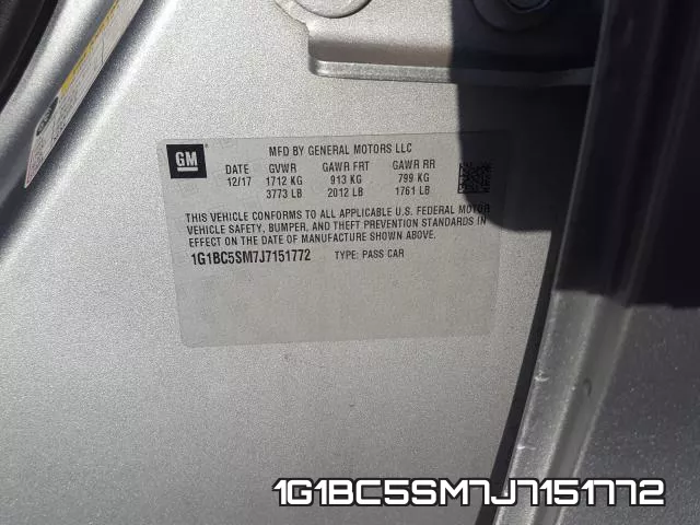 1G1BC5SM7J7151772 фото 2