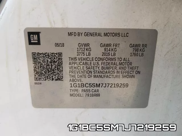 1G1BC5SM7J7219259 фото 2