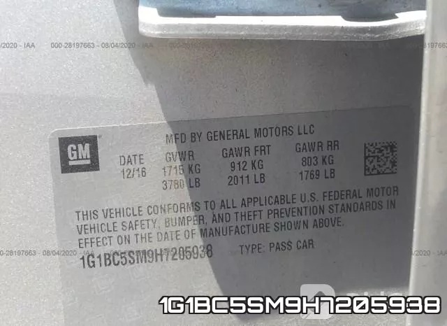 1G1BC5SM9H7205938 фото 10